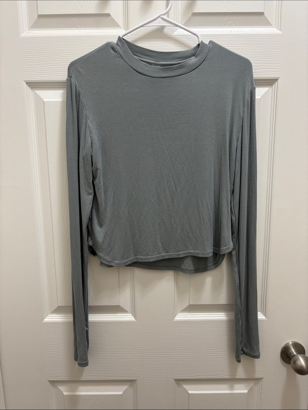 POPFLEX Long Sleeve Cropped Top - Gray